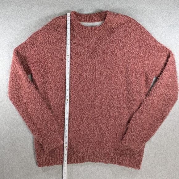 Ivy & Main Sweater L Pink Fuzzy Soft Knit Long Sleeve Open Back Round Neck Chic - Picture 6 of 13